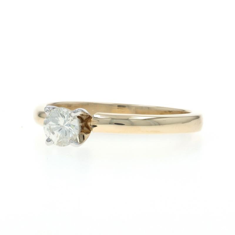 Anillo de compromiso solitario de diamantes en oro amarillo - 14k Brillante redondo .40ct en Excelente estado para la venta en Greensboro, NC