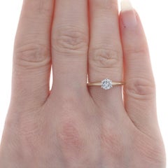 Yellow Gold Diamond Solitaire Engagement Ring - 14k Round Brilliant .47ct