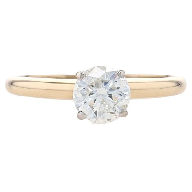 Yellow Gold Diamond Solitaire Engagement Ring - 14k Round Brilliant .72ct For Sale
