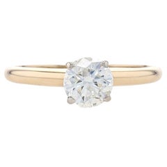 Yellow Gold Diamond Solitaire Engagement Ring - 14k Round Brilliant .72ct