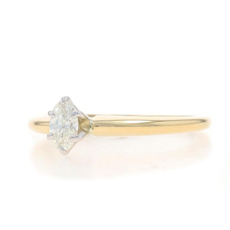 Anello di fidanzamento solitario con diamante in oro giallo 18k Oval .25ct In condizioni ottime in vendita a Greensboro, NC