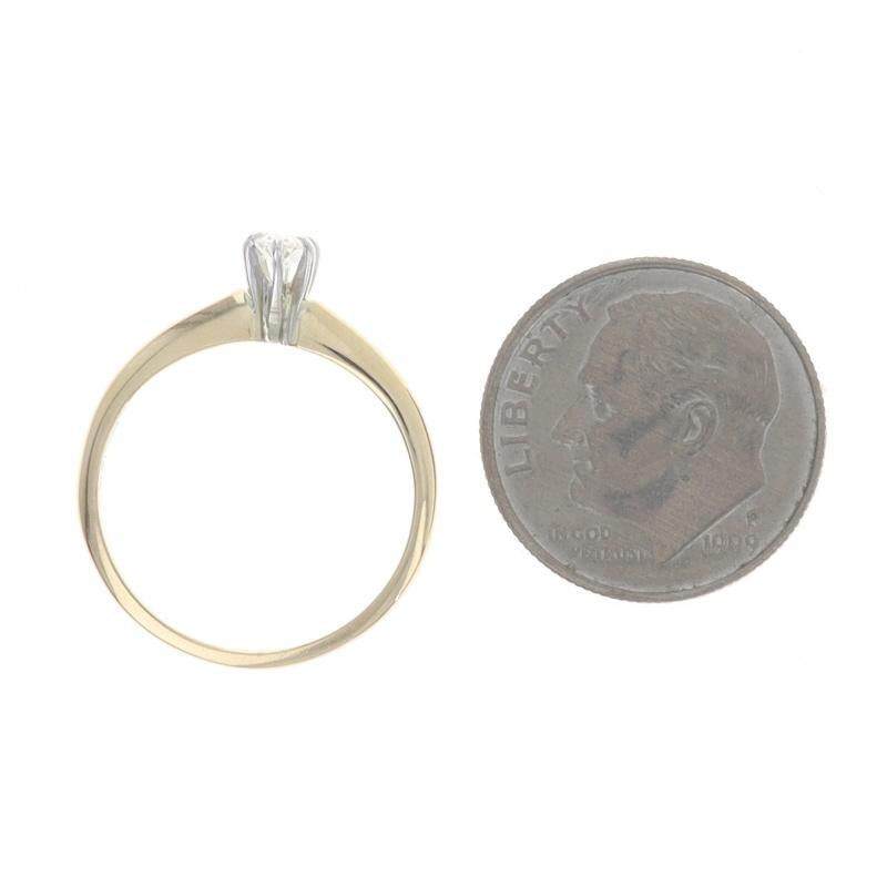 Anello di fidanzamento solitario con diamante in oro giallo 18k Oval .25ct in vendita 1