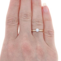 Yellow Gold Diamond Solitaire Engagment Ring - 14k Round Brilliant .33ct