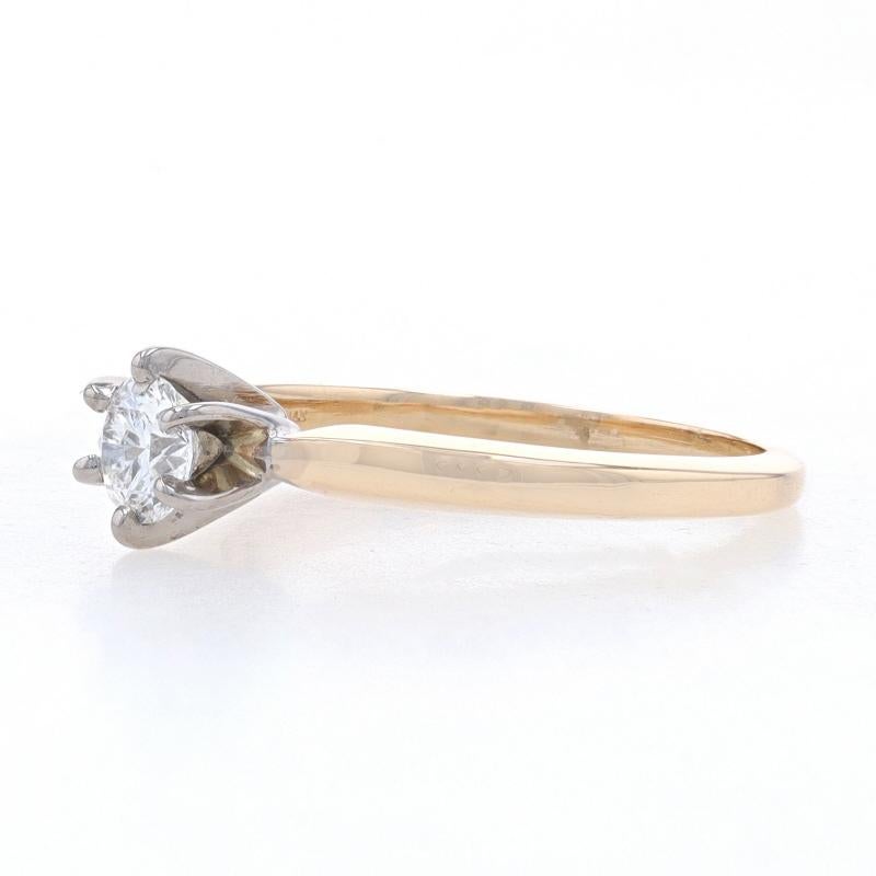 Gelbgold Diamant Solitär Verlobungsring - 14k Rund Brillant .33ct (Rundschliff) im Angebot
