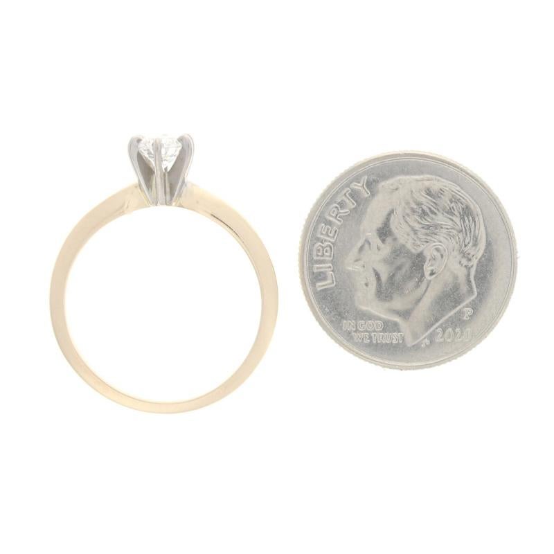 Gelbgold Diamant Solitär Verlobungsring - 14k Rund Brillant .33ct Damen im Angebot