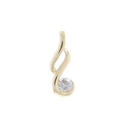 Ciondolo solitario con diamante in oro giallo - 10k Brilliante rotondo .25ct