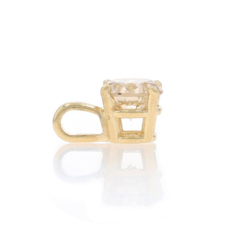 Contenu du métal : Or jaune 14k

Informations sur les pierres
Diamant naturel
Carat(s) : .55ct
Coupe : Brillant rond
Couleur : Champagne Brown
Clarté : I1

Total des carats : .55ct

Style : Solitaire

Mesures
Hauteur (à partir de l'attache fixe) :