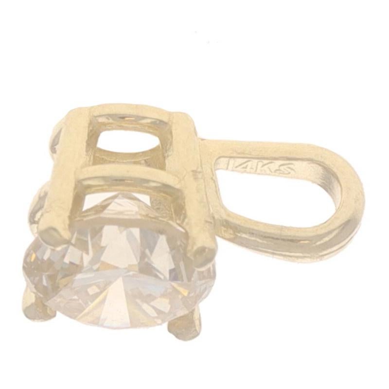Taille ronde Pendentif solitaire en or jaune avec diamant - 14k rond .55ct Champagne Brown en vente