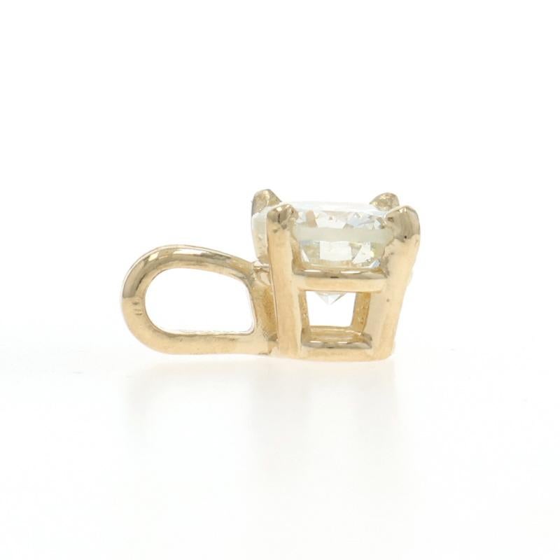 Gelbgold Diamant Solitär Anhänger - 14k Runde Brillant .46ct (Rundschliff) im Angebot