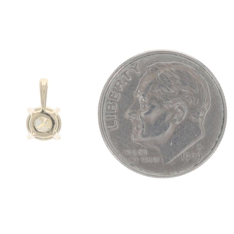 Gelbgold Diamant Solitär Anhänger - 14k Runde Brillant .46ct im Zustand „Hervorragend“ im Angebot in Greensboro, NC