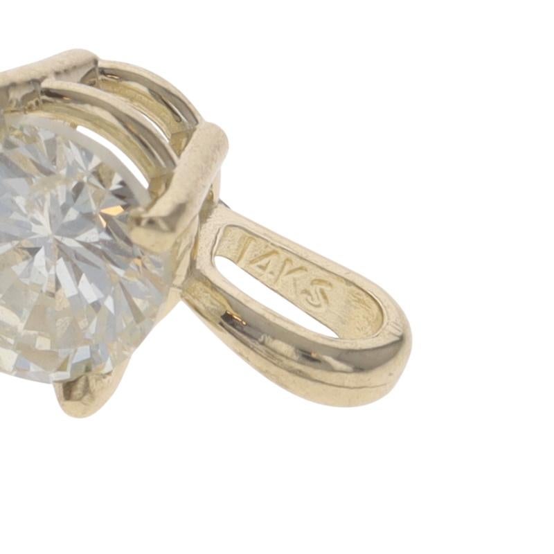 Gelbgold Diamant Solitär Anhänger - 14k Runde Brillant .46ct Damen im Angebot