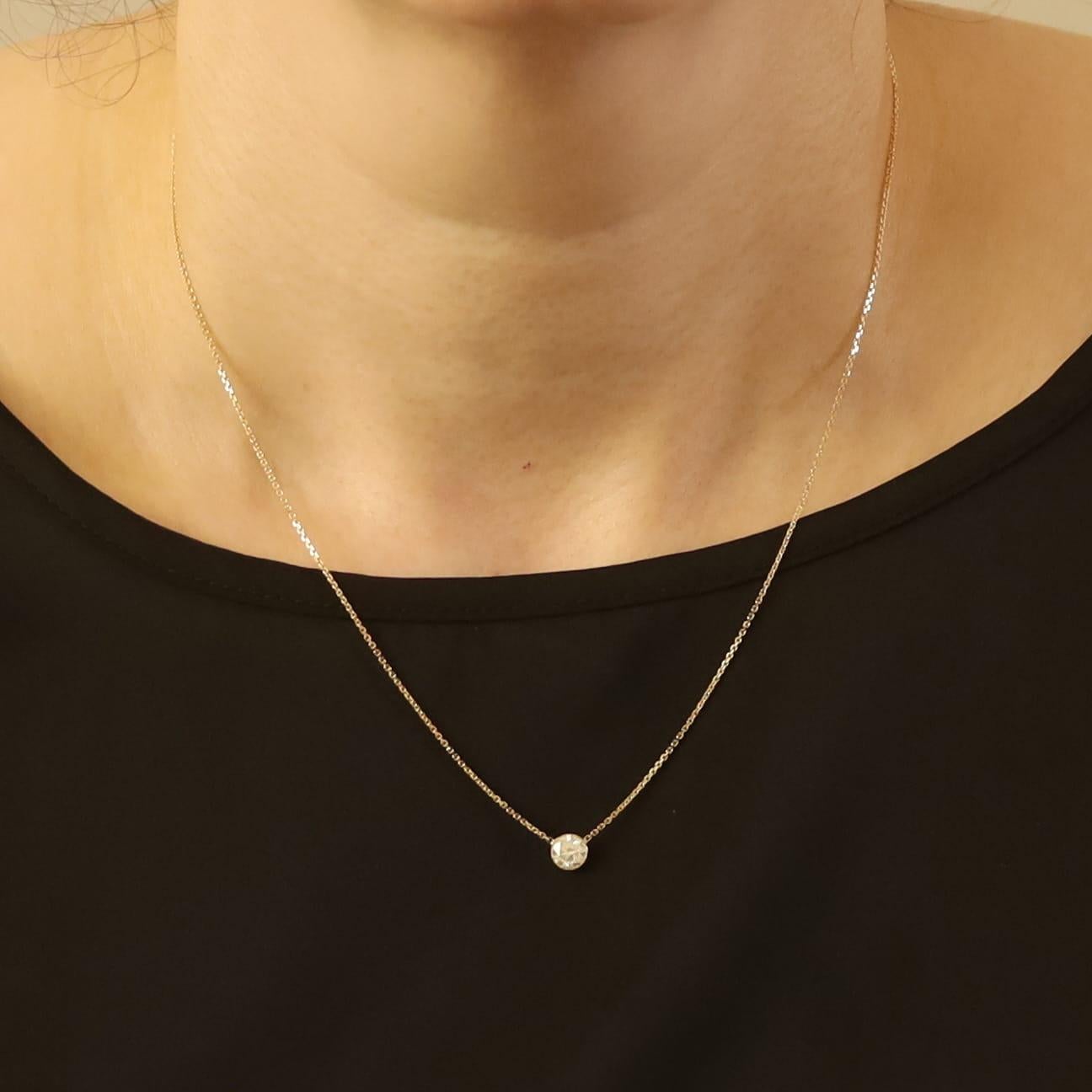 Collana con diamante solitario in oro giallo 18