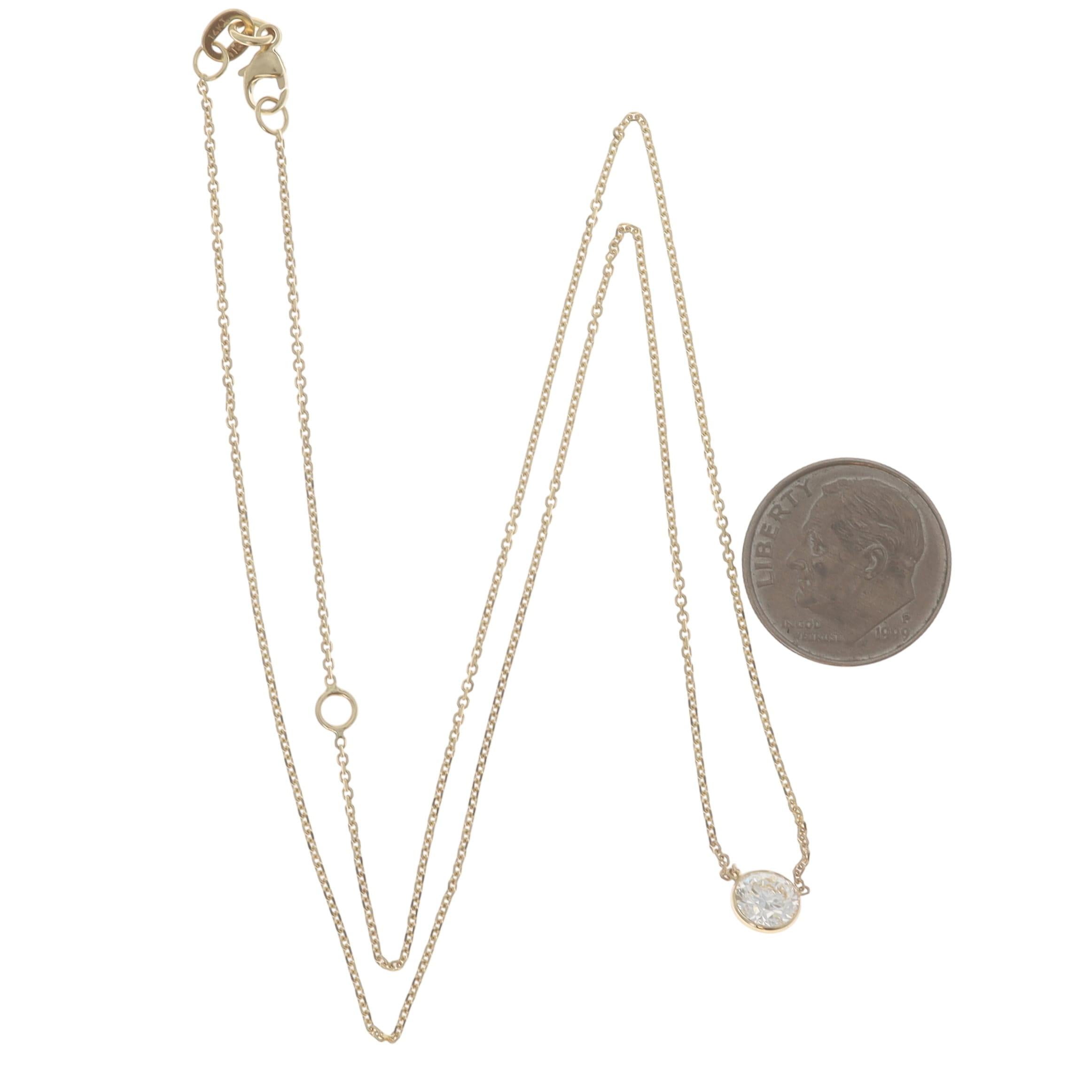 Collana con diamante solitario in oro giallo 18