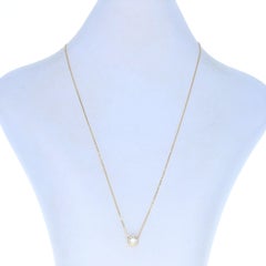 Yellow Gold Diamond Solitaire Pendant Necklace, 14k Round Brilliant 1.01ct