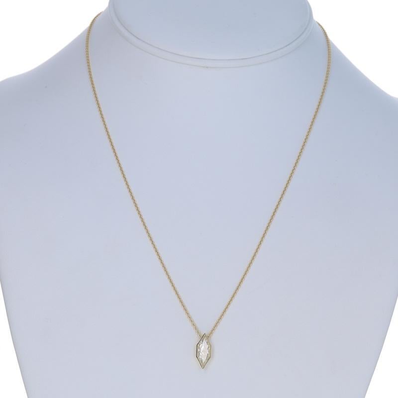 Asscher Cut Yellow Gold Diamond Solitaire Pendant Necklace 18