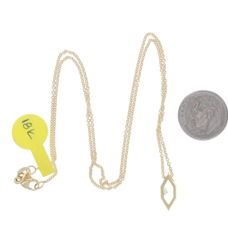 Yellow Gold Diamond Solitaire Pendant Necklace 18