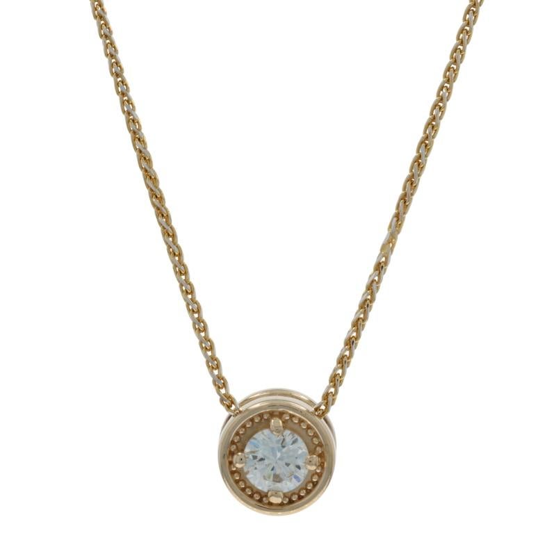 Contenu du métal : Or jaune 14k

Informations sur les pierres

Diamant naturel
Carat(s) : .50ct
Coupe : Brillant rond
Couleur : I
Clarté : VS1

Total des carats : .50ct

Style : Solitaire
Style de chaîne : Blé
Style du collier : Chaîne
Type de