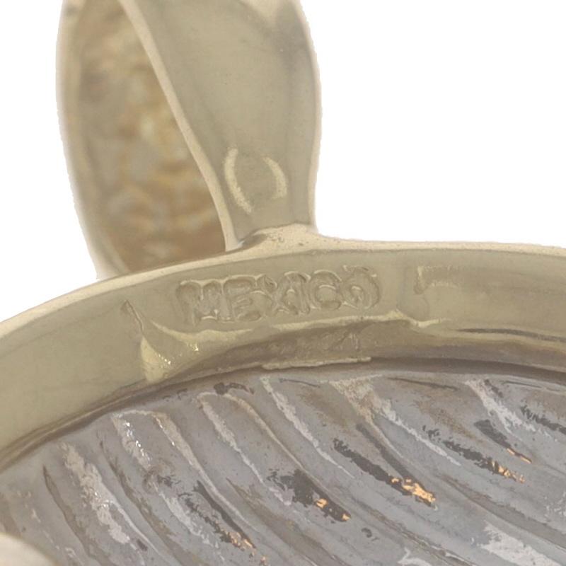 Gelbgold Diamant Solitär Gerippt Oval Anhänger 14k Rund Brillant im Angebot 1