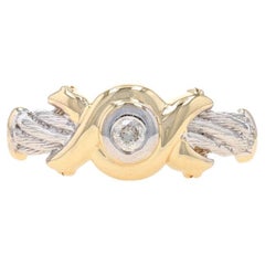 Anello solitario con diamante in oro giallo - Brilliante rotondo da 10k