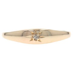 Yellow Gold Diamond Solitaire Ring - 10k Single Cut SZ 2