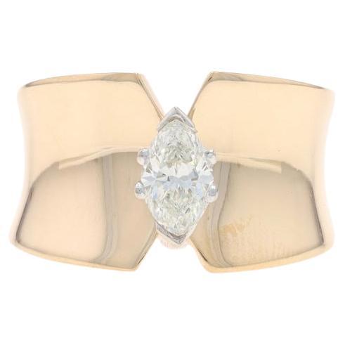 Gelbgold Diamant Solitär-Ring - 14k Marquise .40ct