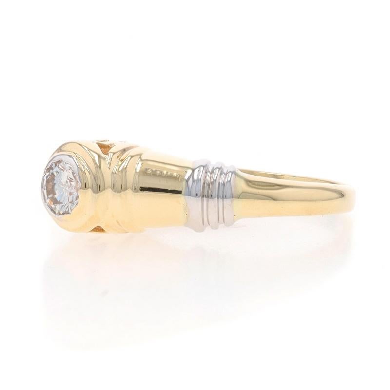 Bague solitaire en or jaune avec diamant - 14k Engagement brillant rond .25ct Excellent état - En vente à Greensboro, NC
