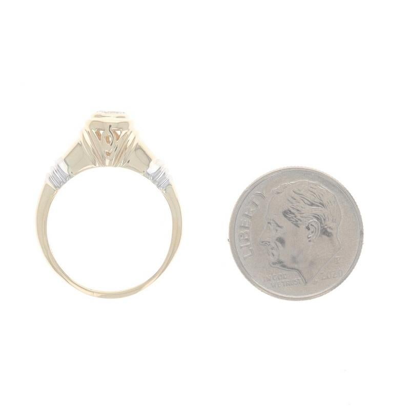 Bague solitaire en or jaune avec diamant - 14k Engagement brillant rond .25ct en vente 1