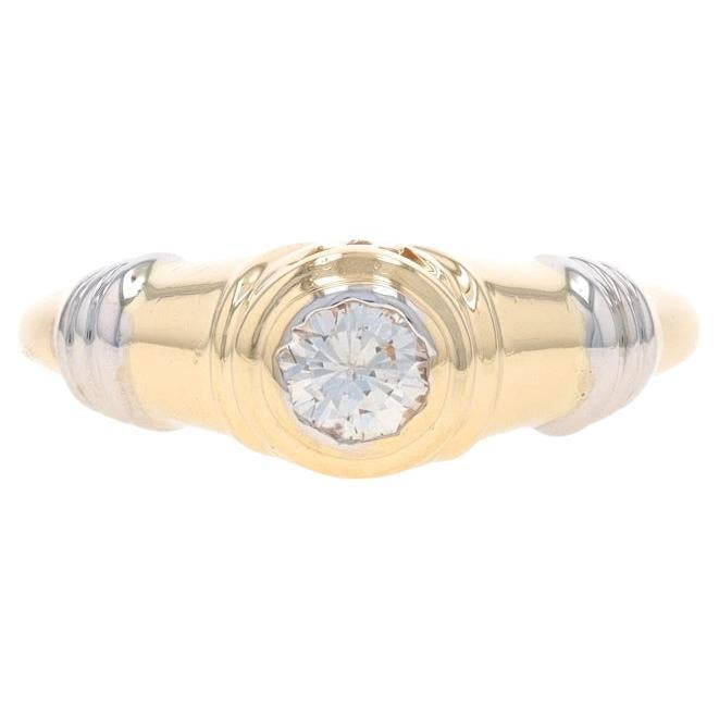 Gelbgold Diamant Solitär Ring - 14k Runde Brillant .25ct Engagement