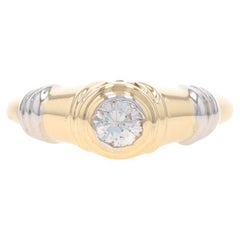 Gelbgold Diamant Solitär Ring - 14k Runde Brillant .25ct Engagement