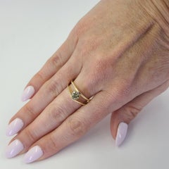 Yellow Gold Diamond Solitaire Split Ring