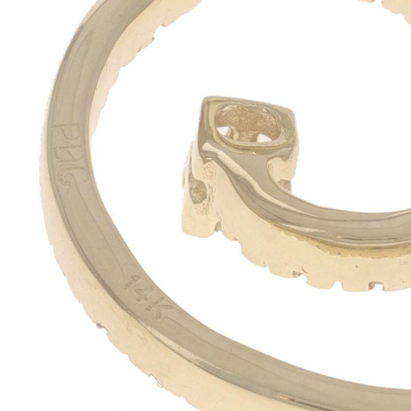 Donna Orecchini a spirale con diamanti in oro giallo 14k, rotondi, da 0,38 carati, a spirale, forati in vendita