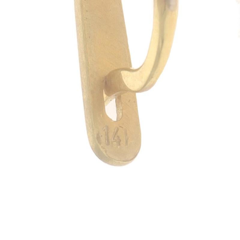 Orecchini pendenti a spirale in oro giallo con diamanti - 14k Round .14ctw Matte Pierced in vendita 1
