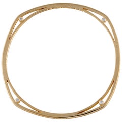Quadratischer Diamant-Armreif aus 18 Karat Gelbgold