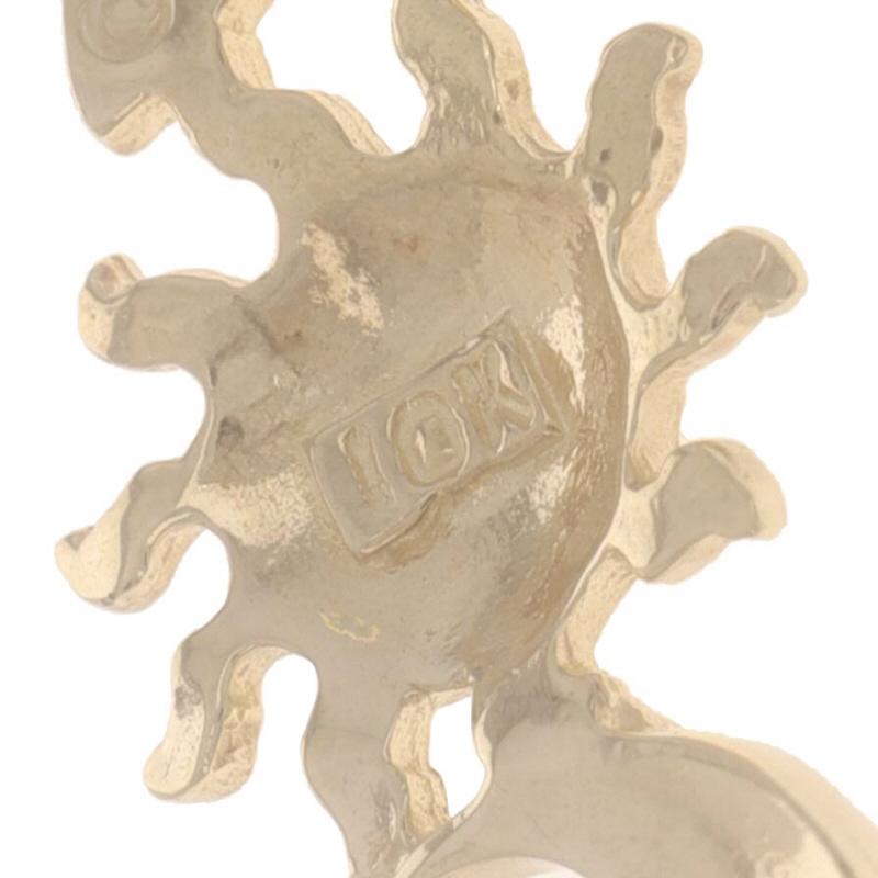 Ohrhänger aus Gelbgold mit Diamanten, Stern, Sonne und Halbmond, 10k & 14k Damen im Angebot