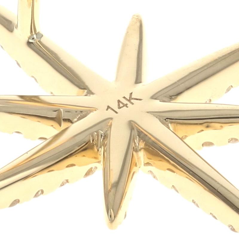 Boucles d'oreilles en or jaune avec diamants en étoile 14k Rd .42ctw North Star Pierce Pour femmes en vente