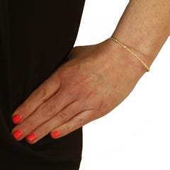 Gelbgold Diamant Station Armreif Armband 6 3/4" 14k Runde Brillant .25ctw