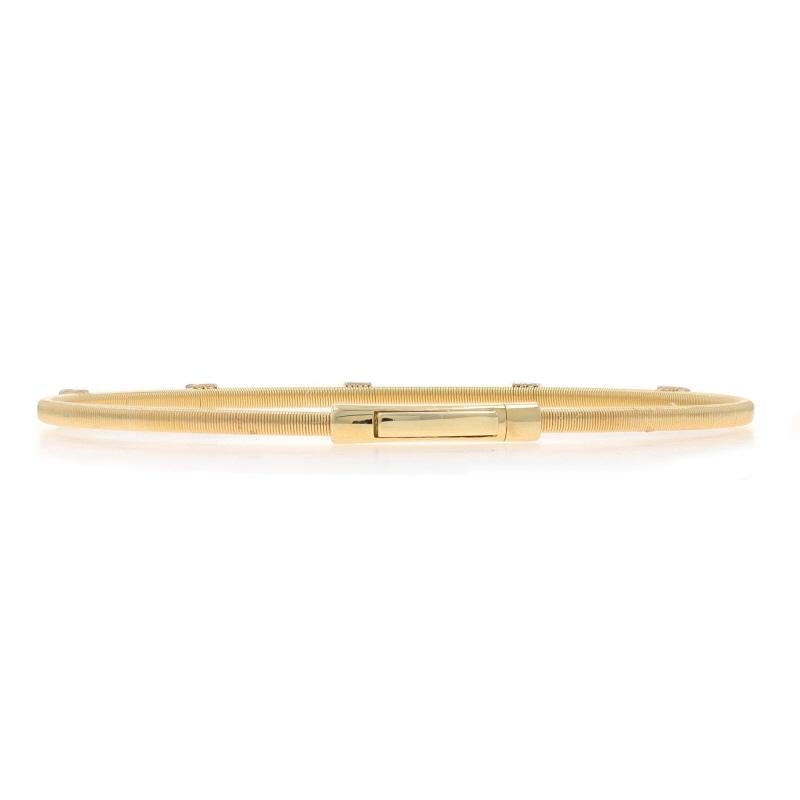 Yellow Gold Diamond Station Bangle Bracelet 6 3/4