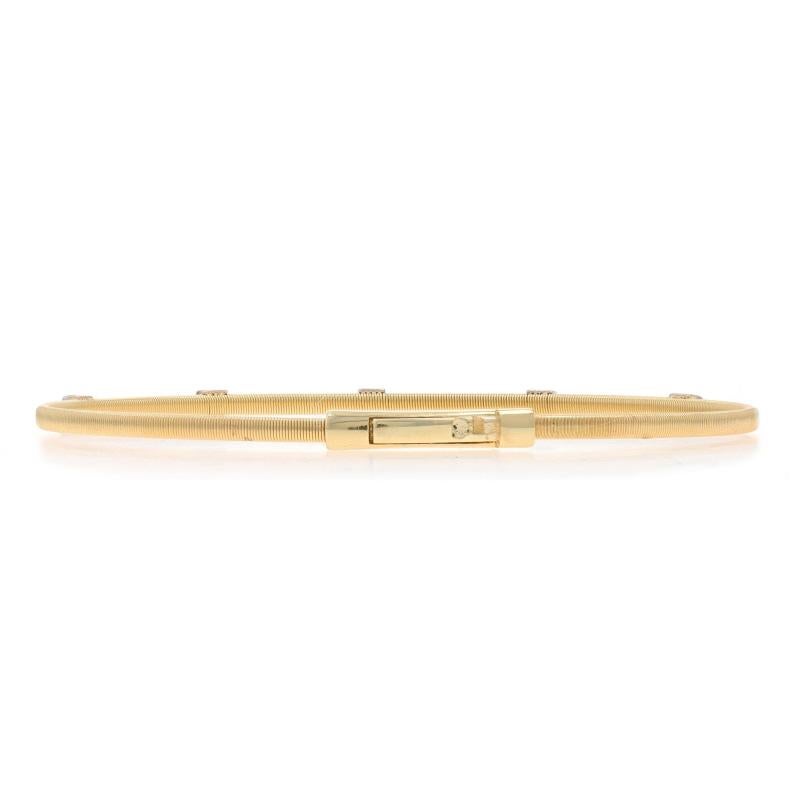 Women's Yellow Gold Diamond Station Bangle Bracelet 6 3/4