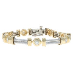 Bracelet en or jaune avec diamants 6 1/2" - 14k Round Brilliant 1.12ctw