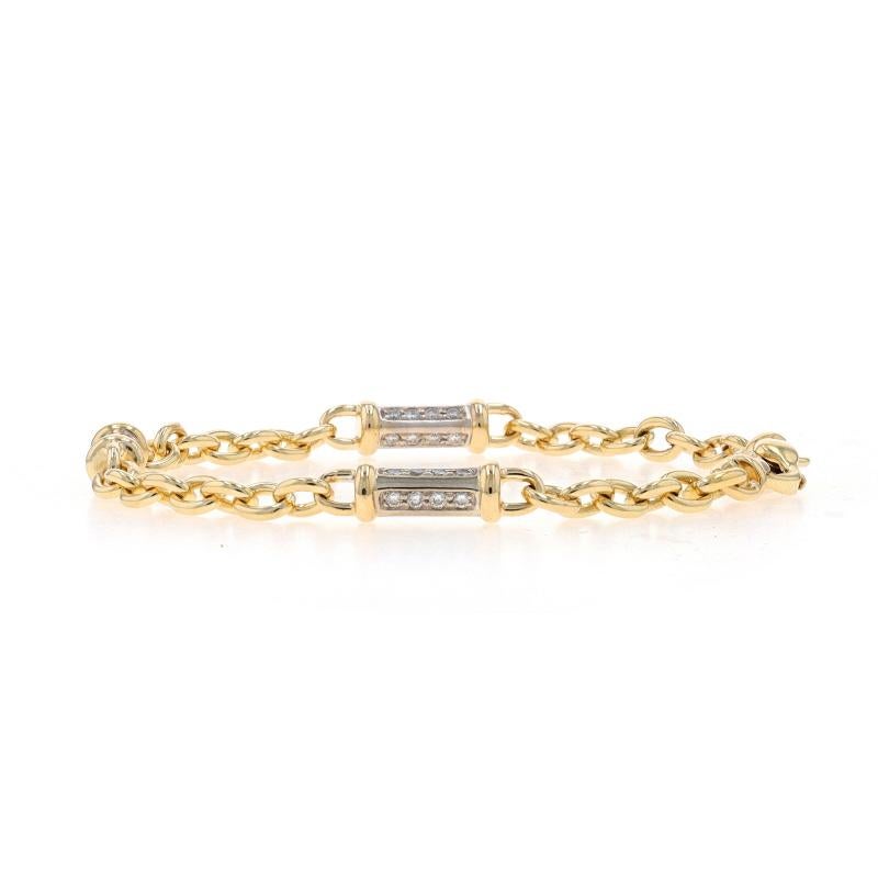 Taille ronde Bracelet en or jaune avec station de diamants 8