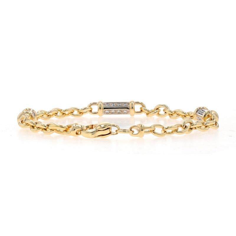 Bracelet en or jaune avec station de diamants 8