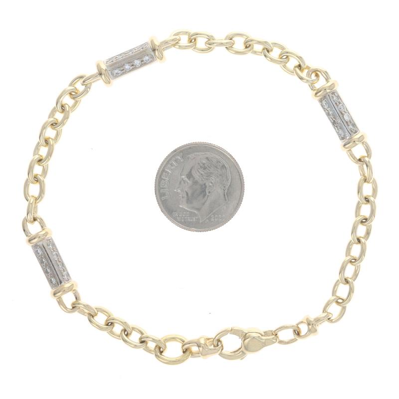 Bracelet en or jaune avec station de diamants 8