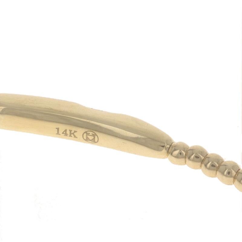 Yellow Gold Diamond Station Flex Bangle Bracelet 6 1/2