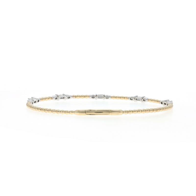 Bracelet flexible en or jaune avec diamants - 14k Baguette .68ctw Neuf - En vente à Greensboro, NC