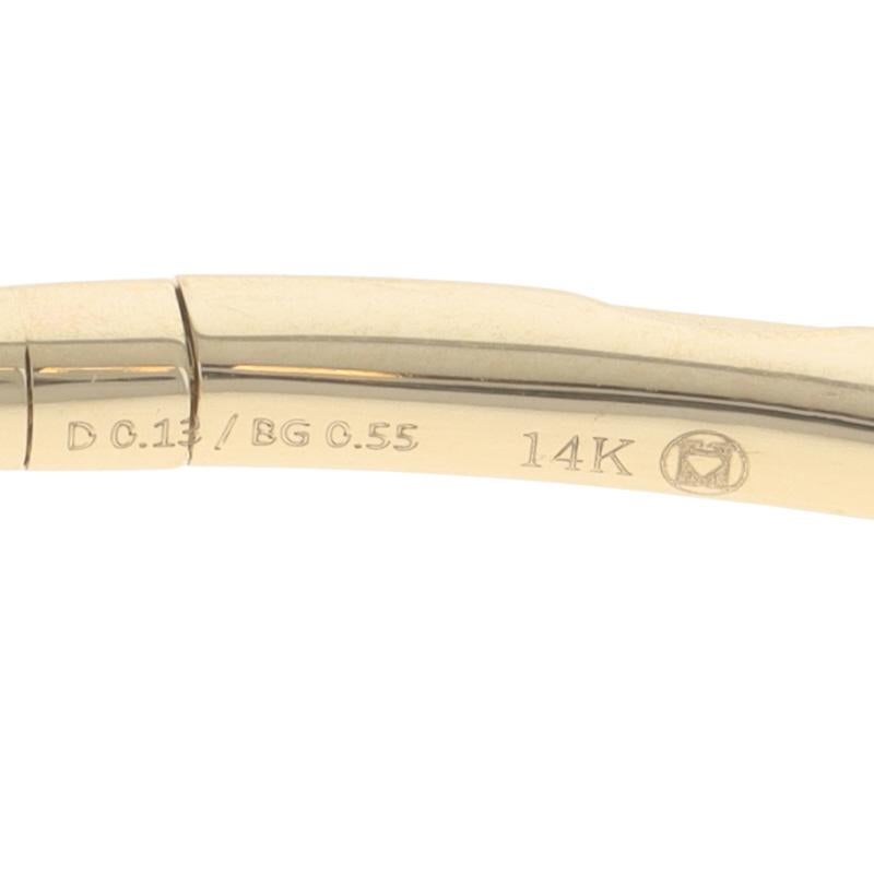 Bracelet flexible en or jaune avec diamants - 14k Baguette .68ctw en vente 2