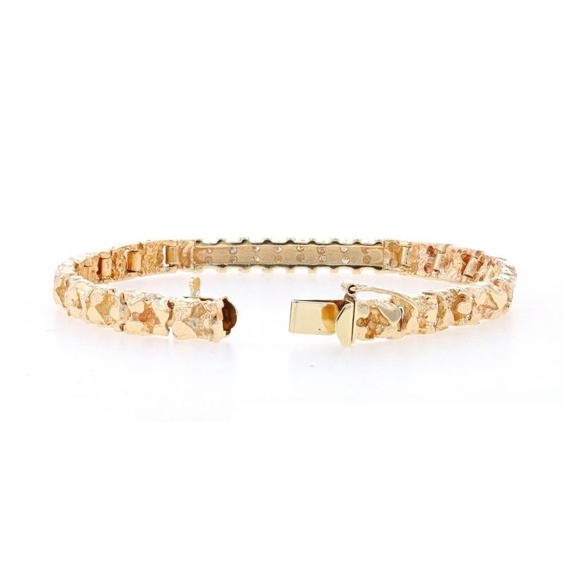 Women's Yellow Gold Diamond Station Link Bracelet 6 1/2
