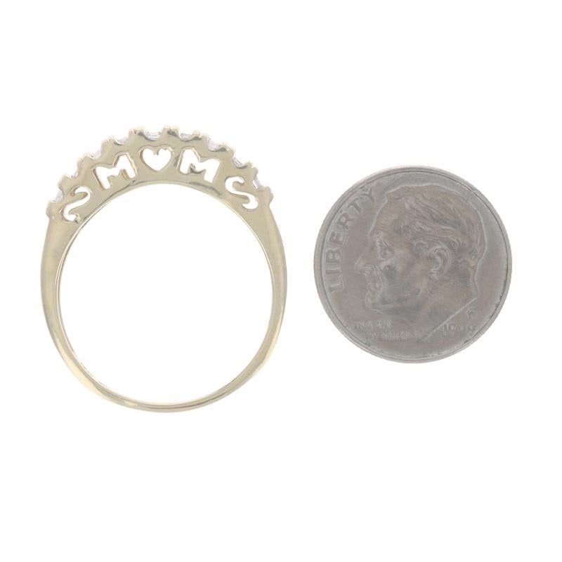 Yellow Gold Diamond Stripe Band - 10k Single & Baguette .10ctw Tapered Ring en vente 1