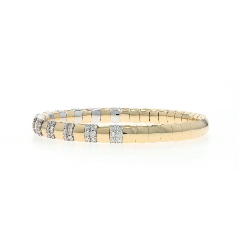 Yellow Gold Diamond Stripe Stretch Link Bracelet 7