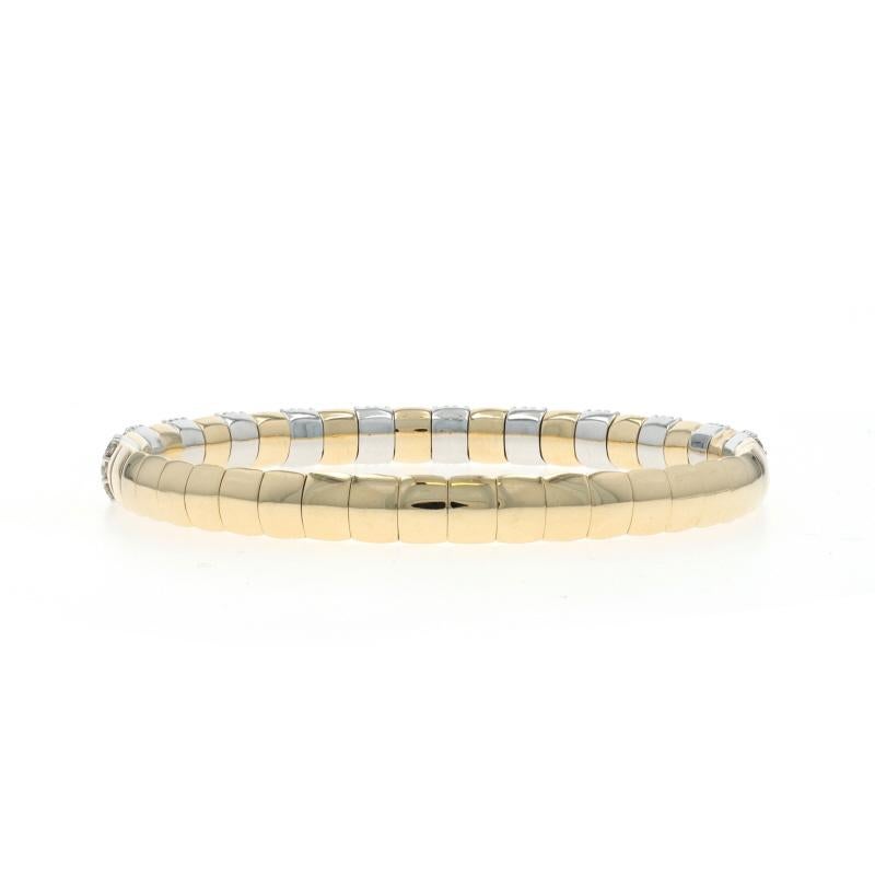 Yellow Gold Diamond Stripe Stretch Link Bracelet 7