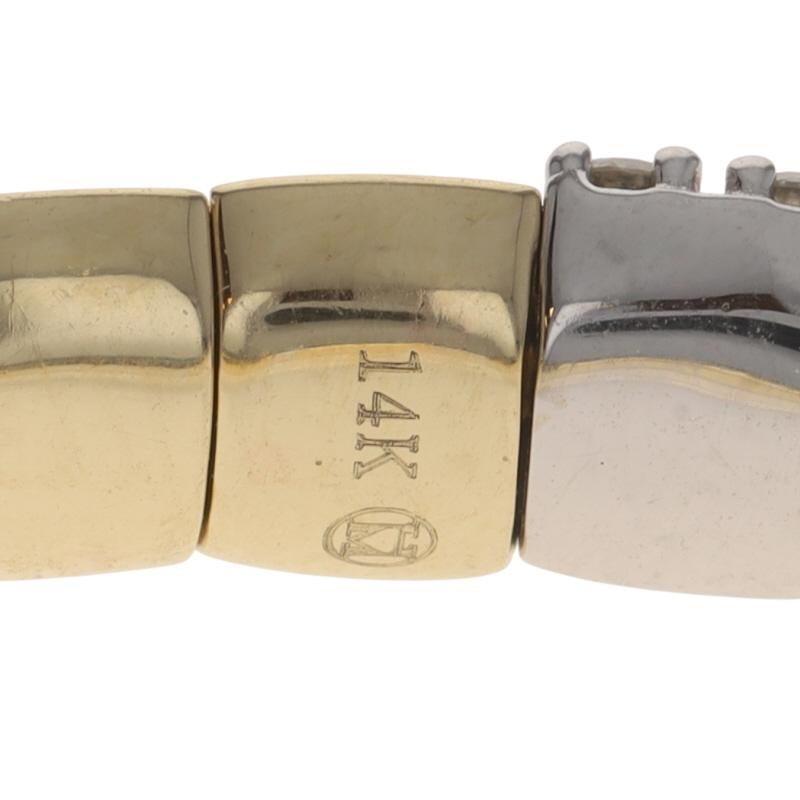 Yellow Gold Diamond Stripe Stretch Link Bracelet 7